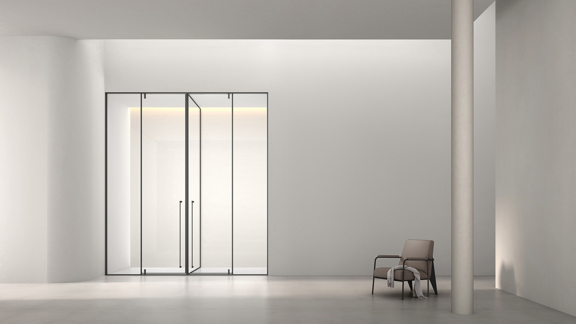 Bathroom space prepared for corner and quadrant enclosure specification
