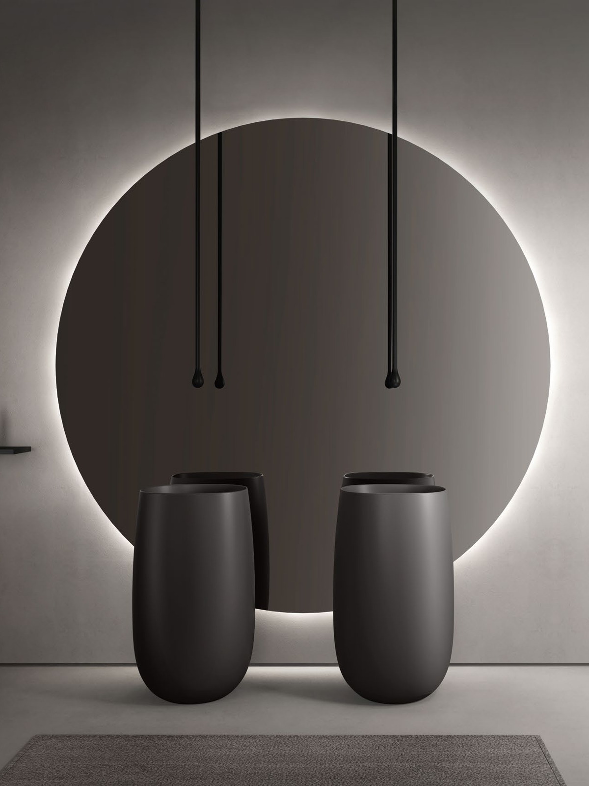 Basin and mirror detail shown as a specification reference