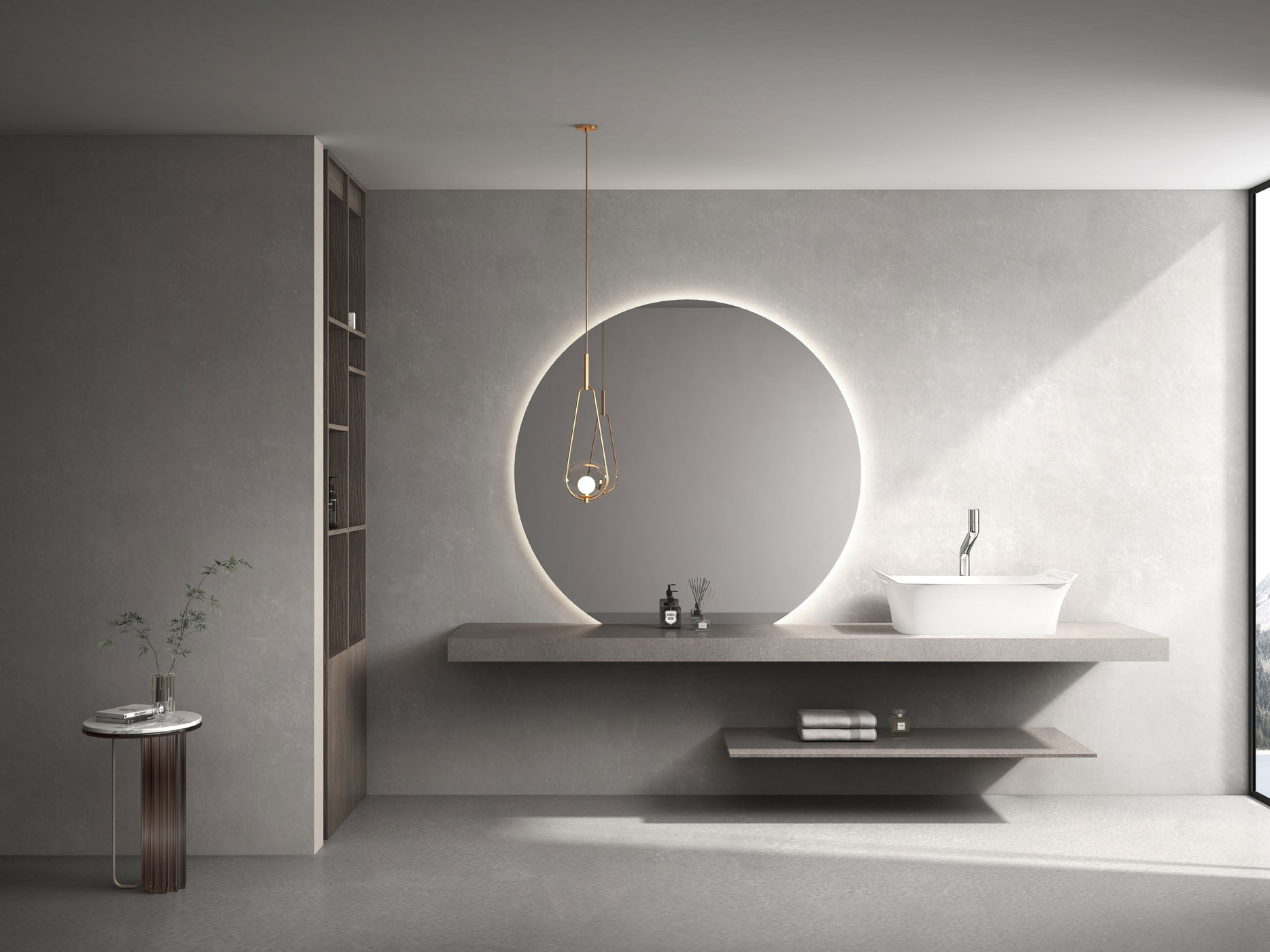 Vanity top and basin reviewed against the room layout