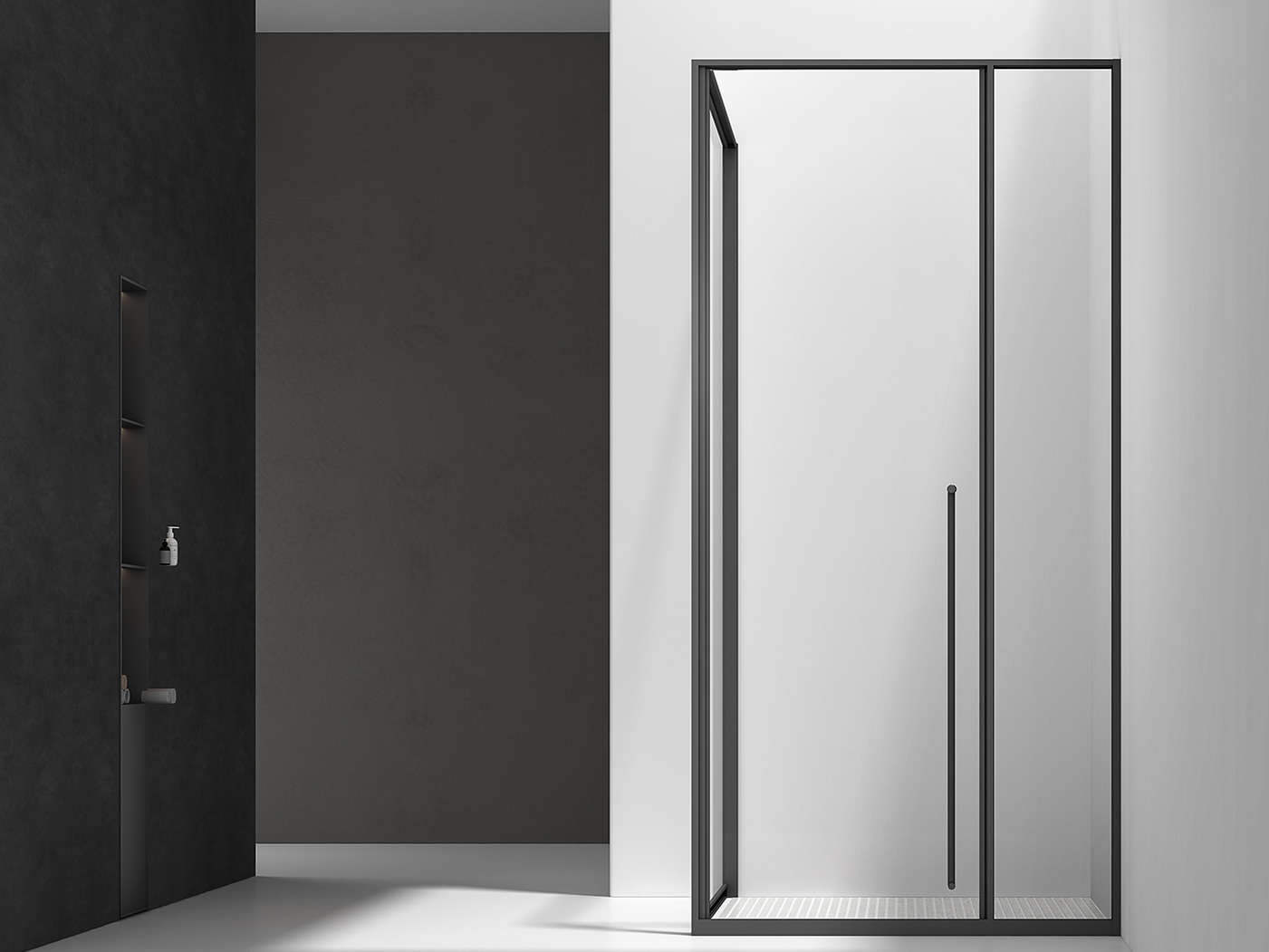 Custom corner and quadrant shower enclosure with glass panels