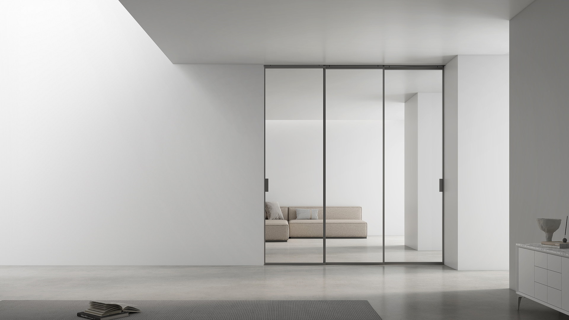 Bathroom space prepared for custom shower enclosure specification