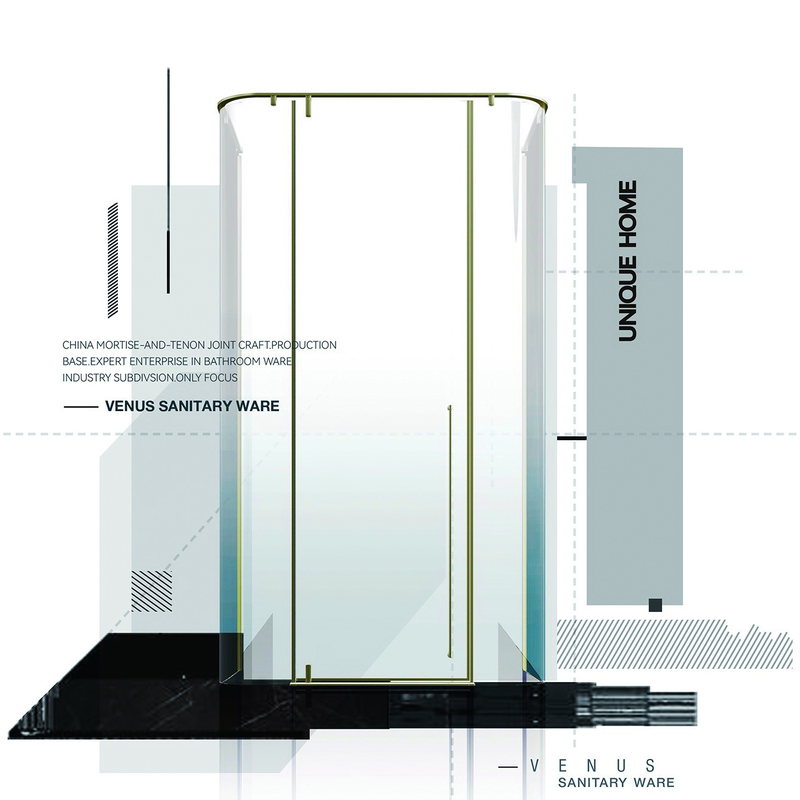 WNS technical illustration of a shower enclosure