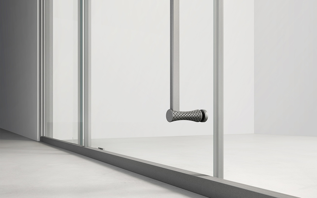 Floor channel and drain line set into a finished shower floor