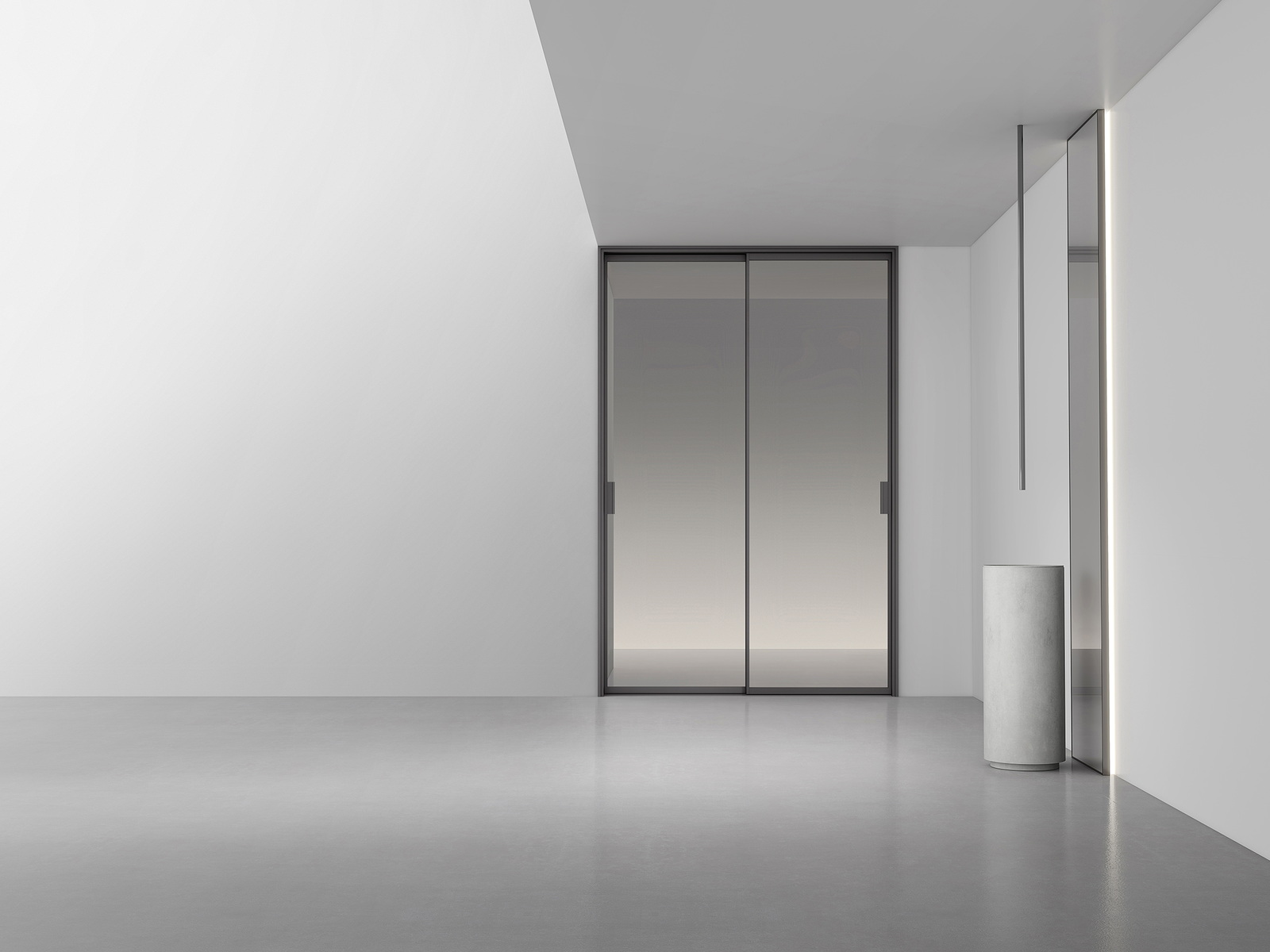 Walk-in shower area served by a floor drain