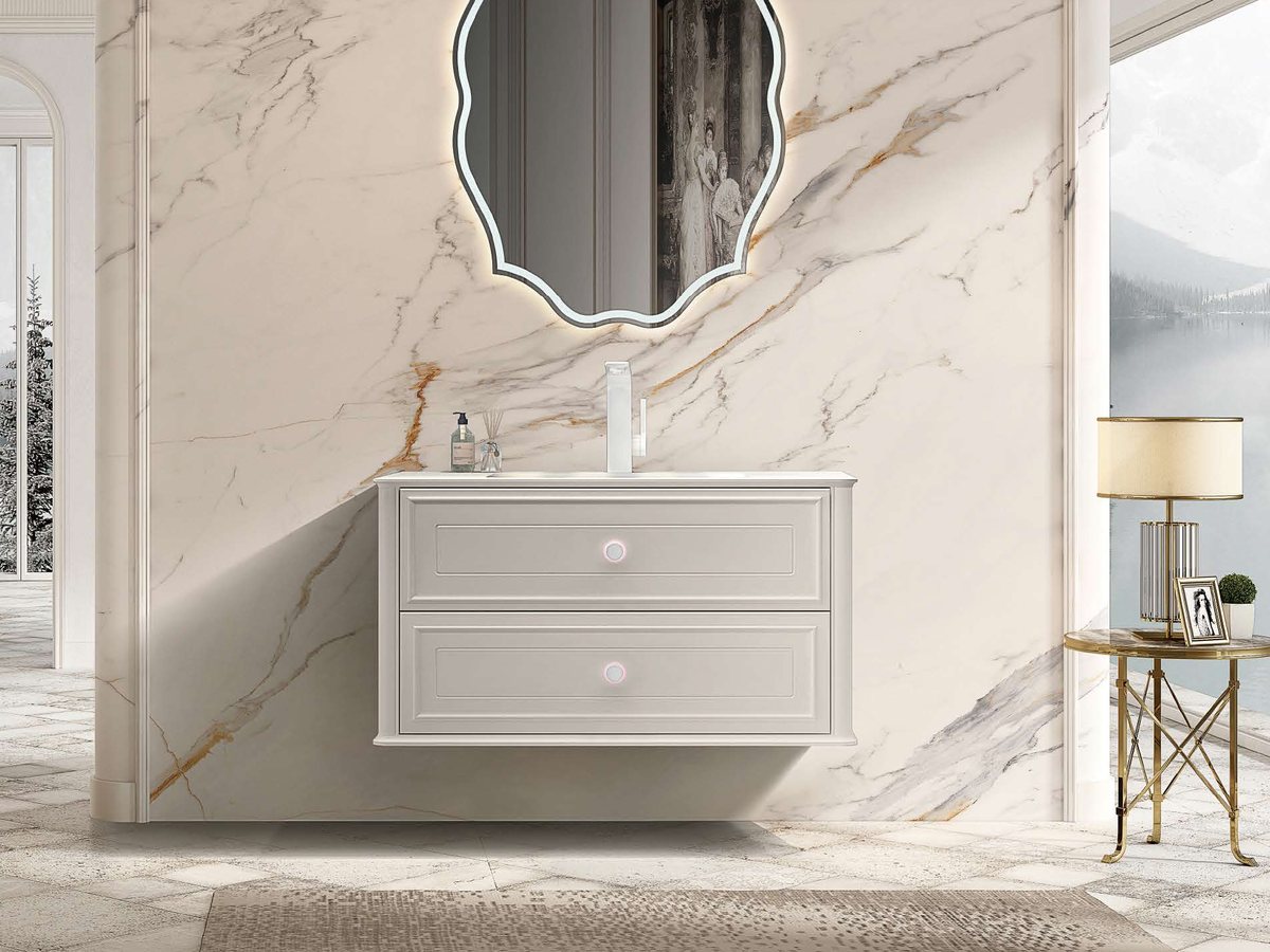 Floor-Standing Bathroom Vanities buyer reviewing specification details and approved project documents