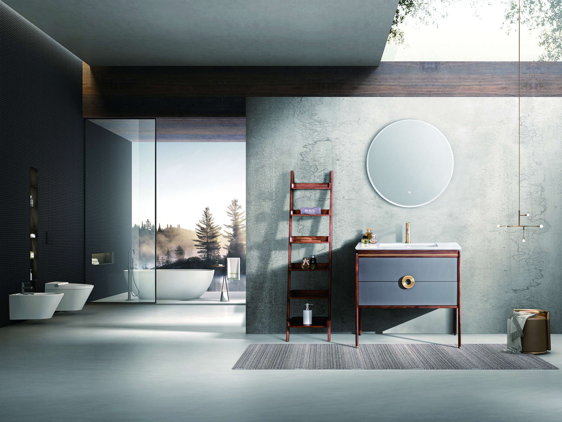 Ensuite bathroom with a glass shower enclosure