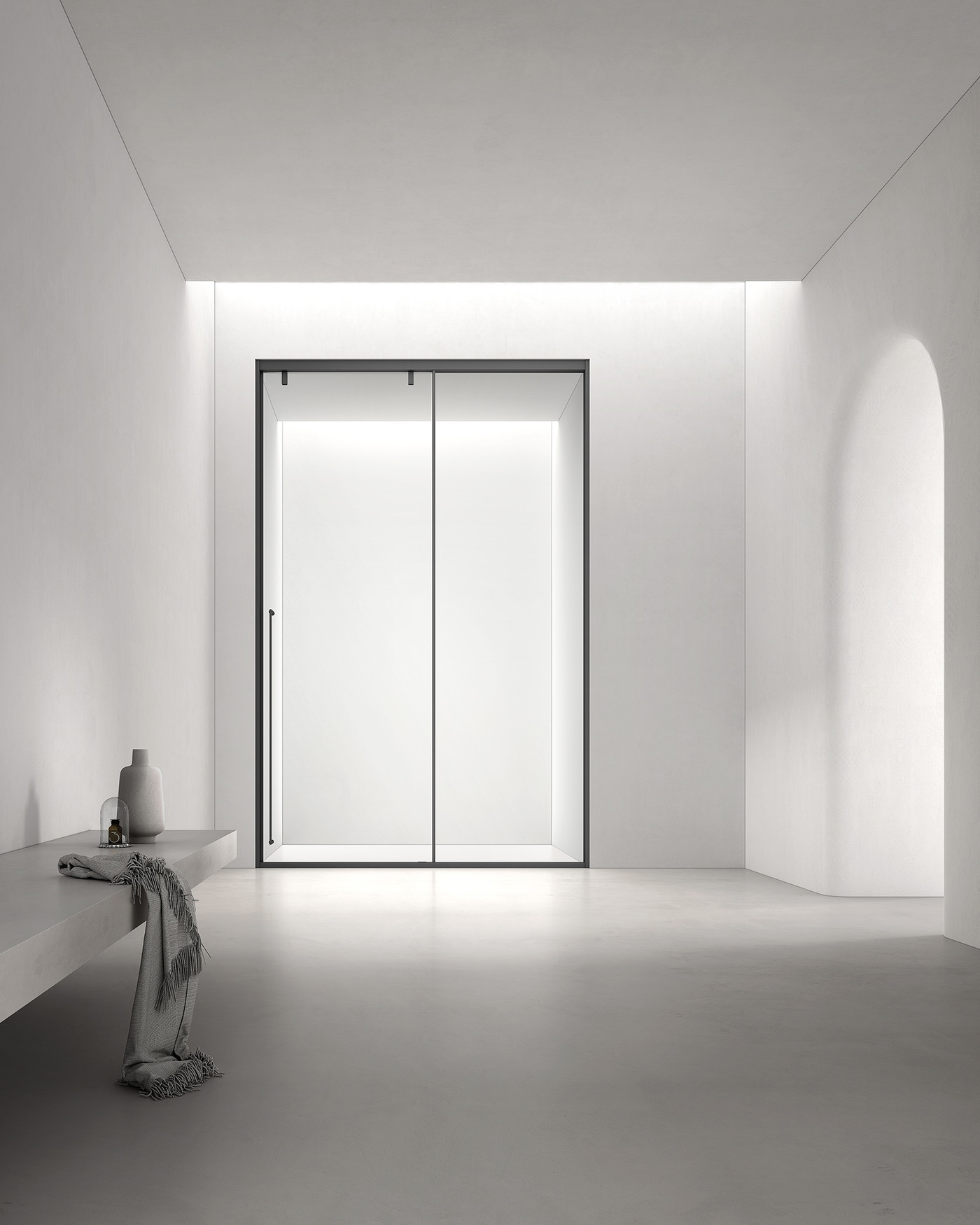 Frameless enclosure reviewed against the approved project reference