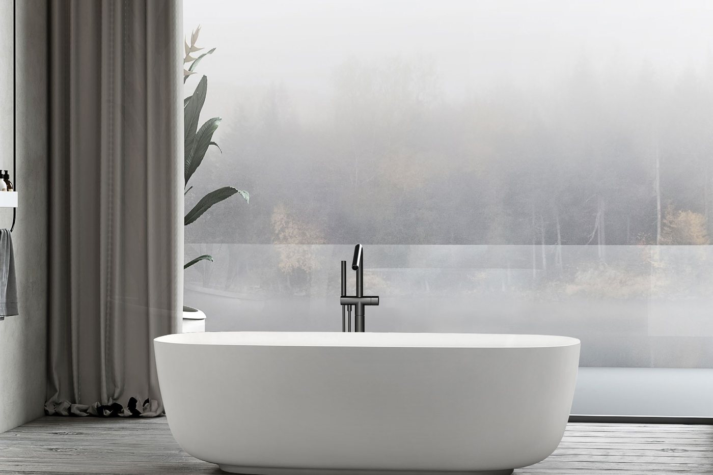 WNS Global team reviewing freestanding solid surface bathtubs requirements with product documents