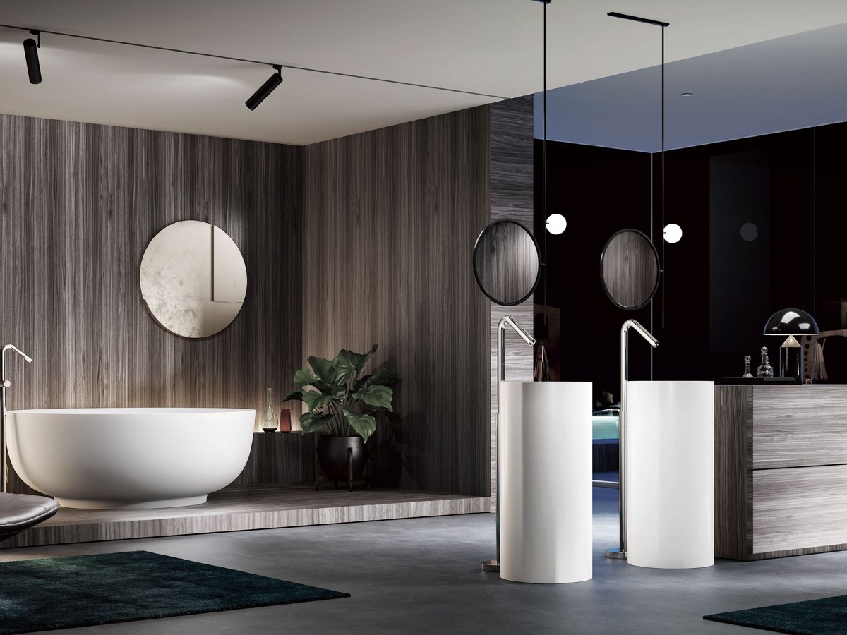 Freestanding solid surface bathtub produced by WNS