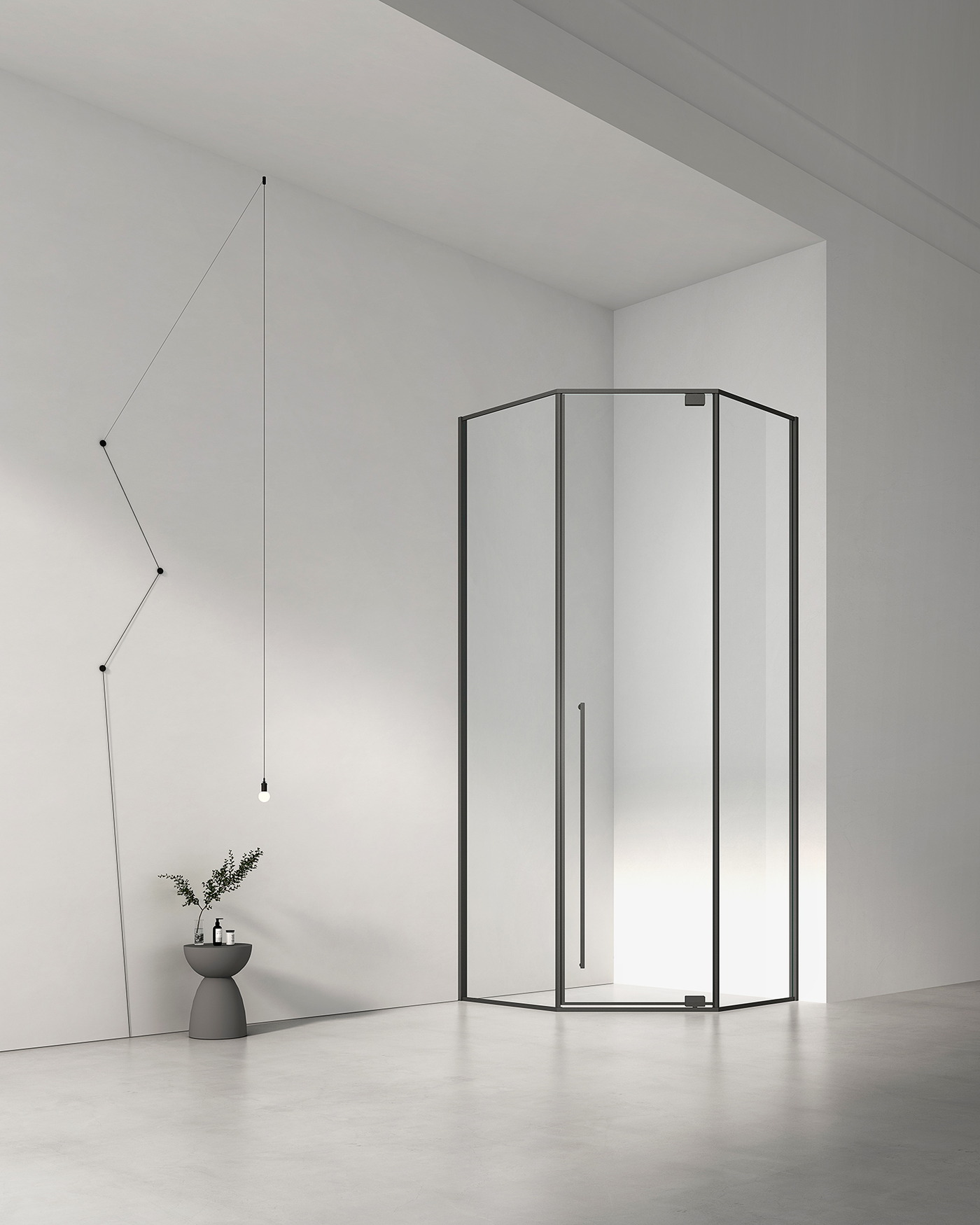 Hinged and pivot configurations compared against the room opening