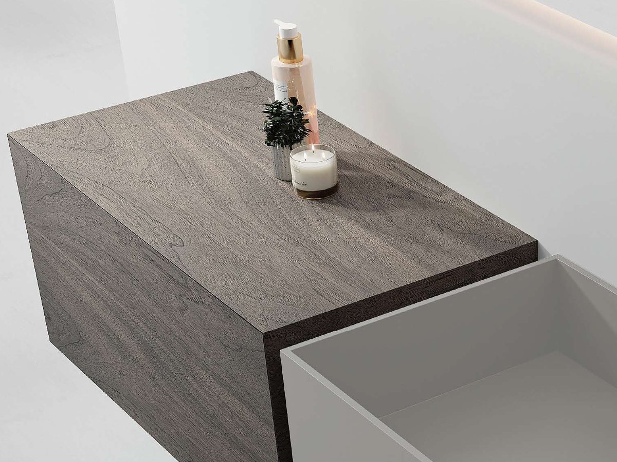 Floor-standing integrated basin bathroom vanity