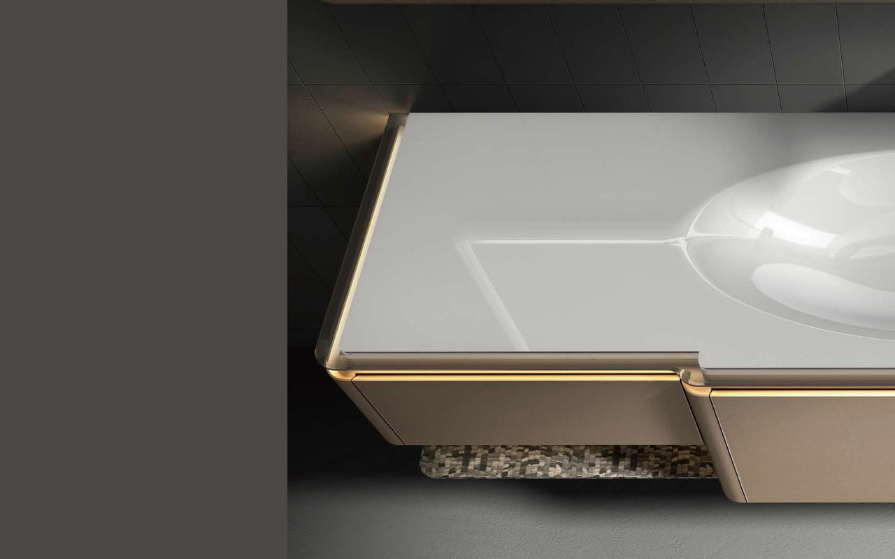 Integrated Basin Bathroom Vanities comparison board with three configuration references