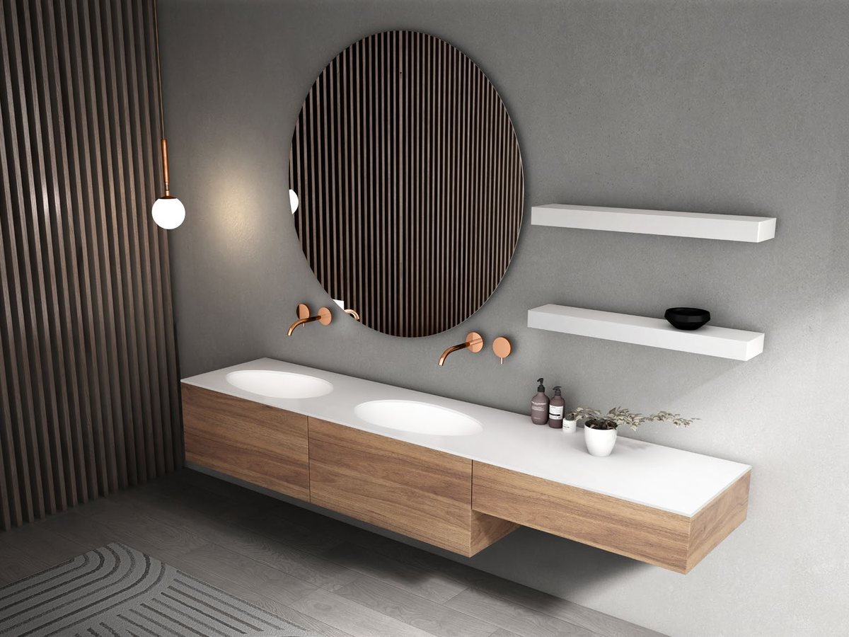 Renovation vanity with integrated basin top