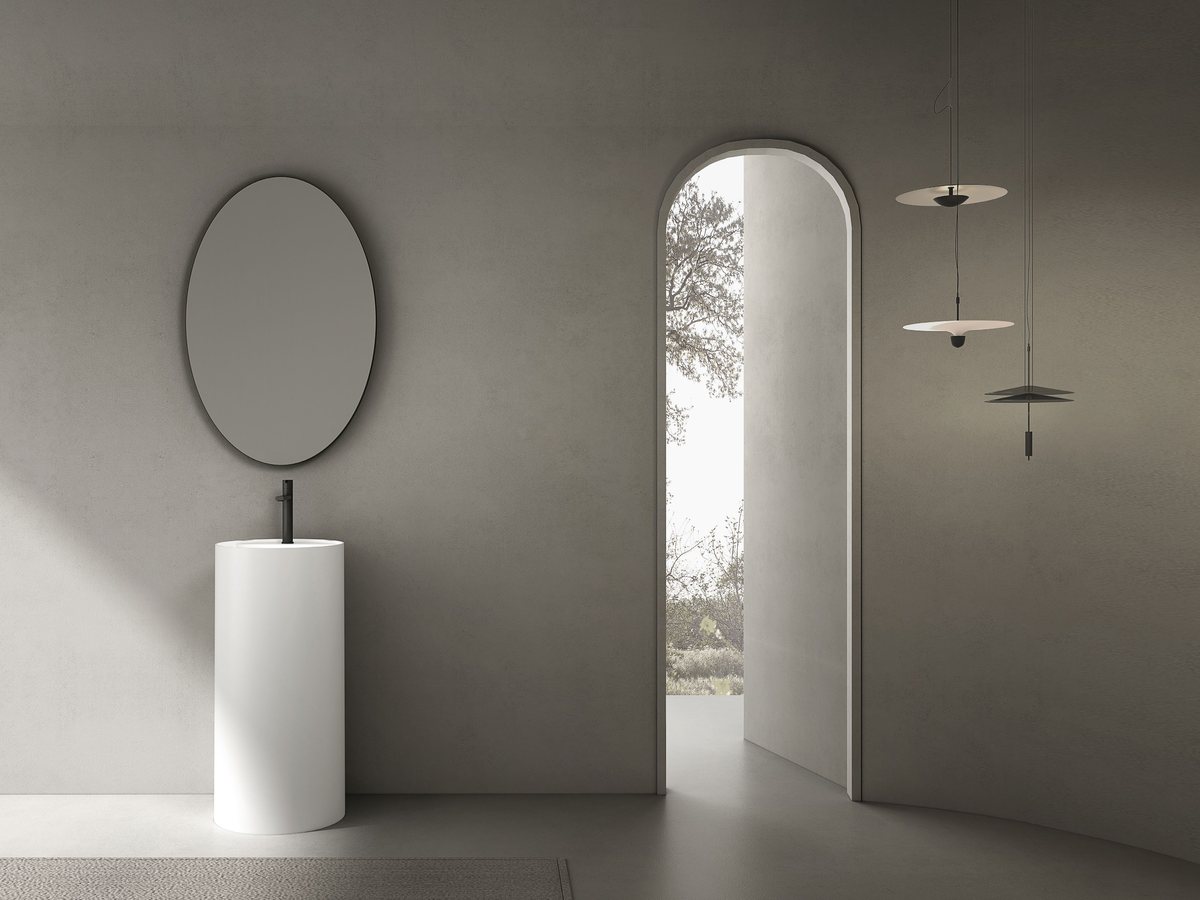 Double-bowl pedestal basin