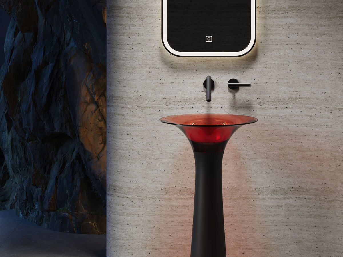 Custom-length pedestal basin