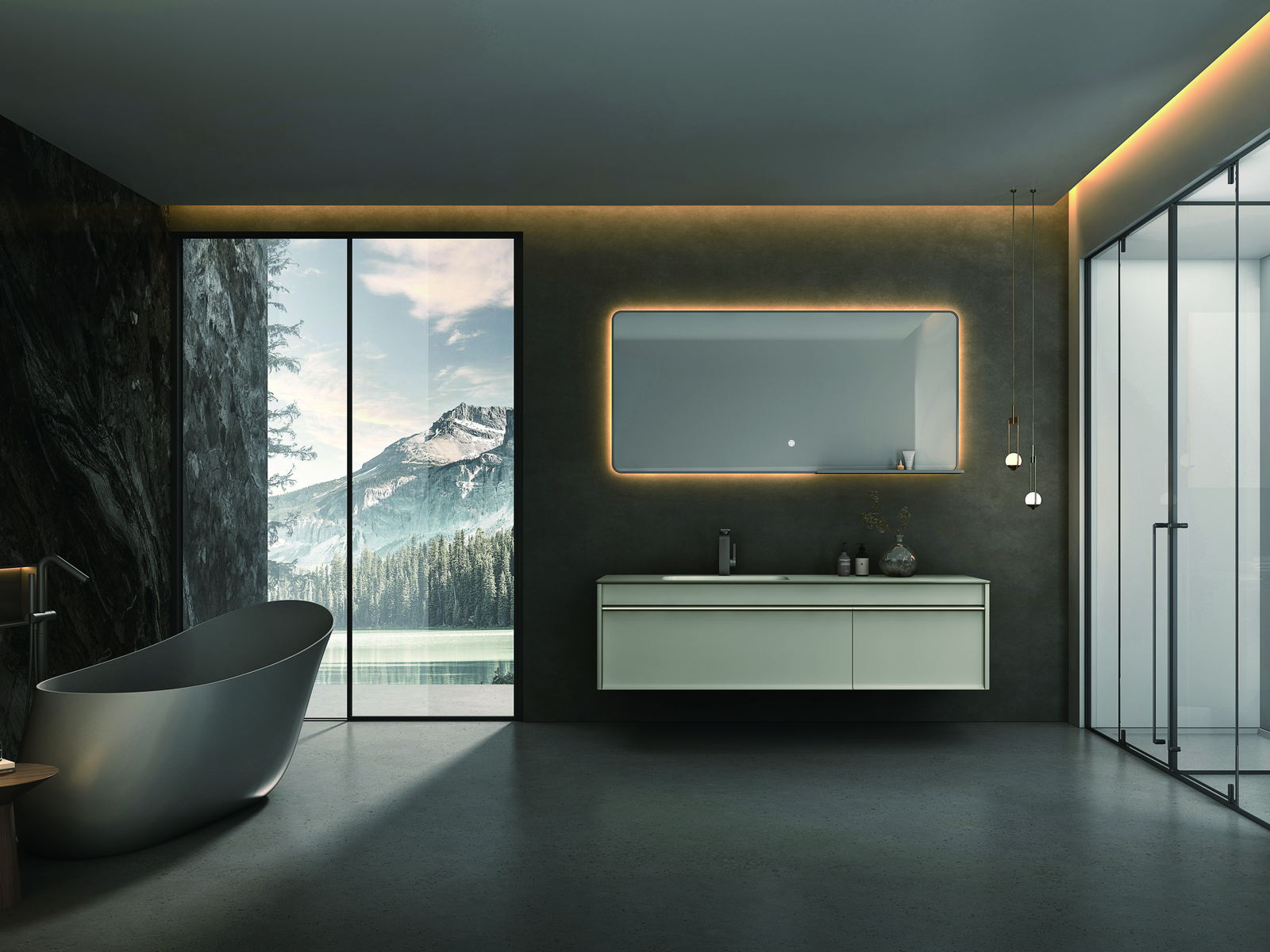 Hotel bathroom vanity supplied as a project specification
