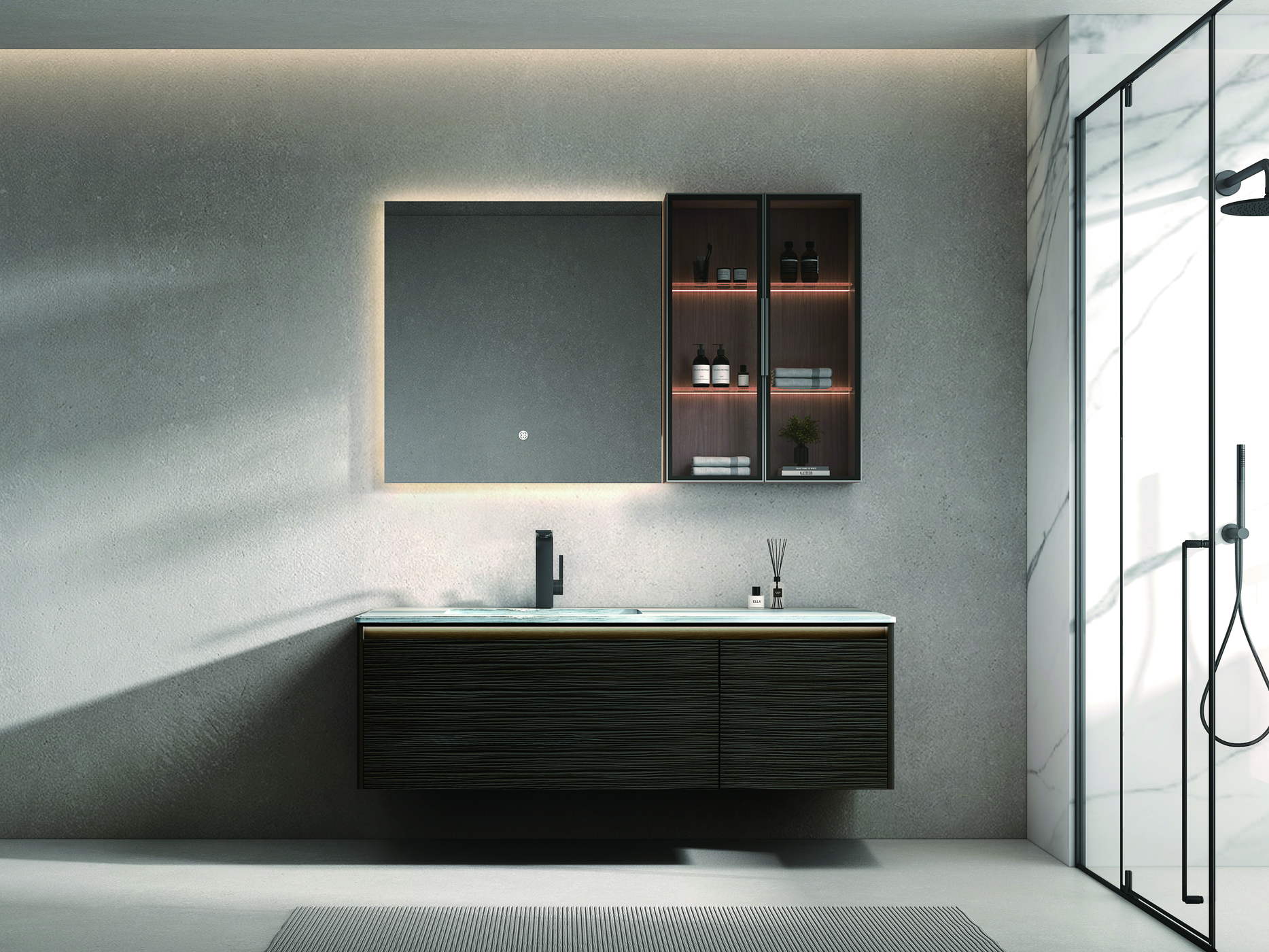 Hotel and resort bathroom with a project vanity