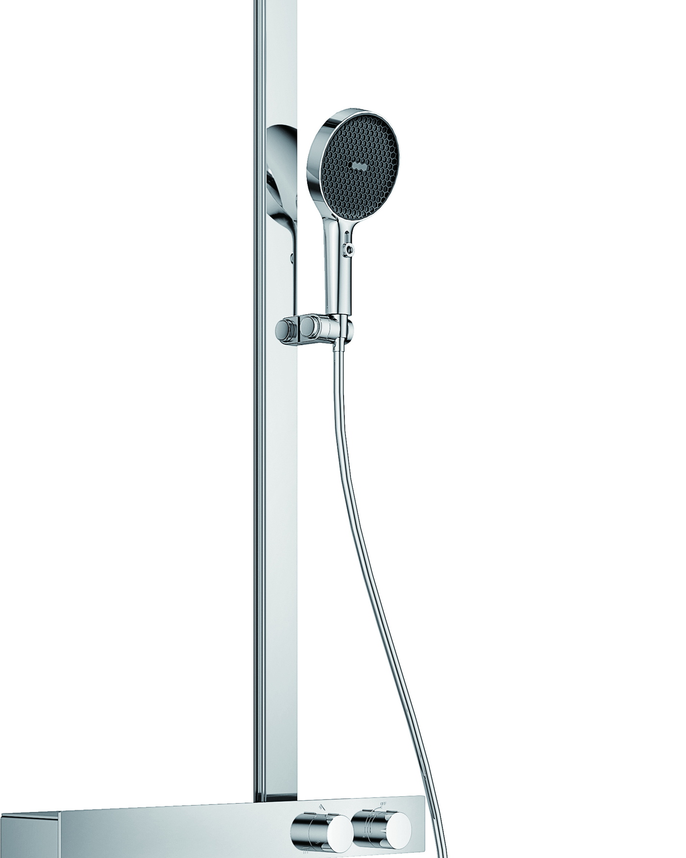 Shower column with rain head, shelf and hand shower for OEM review