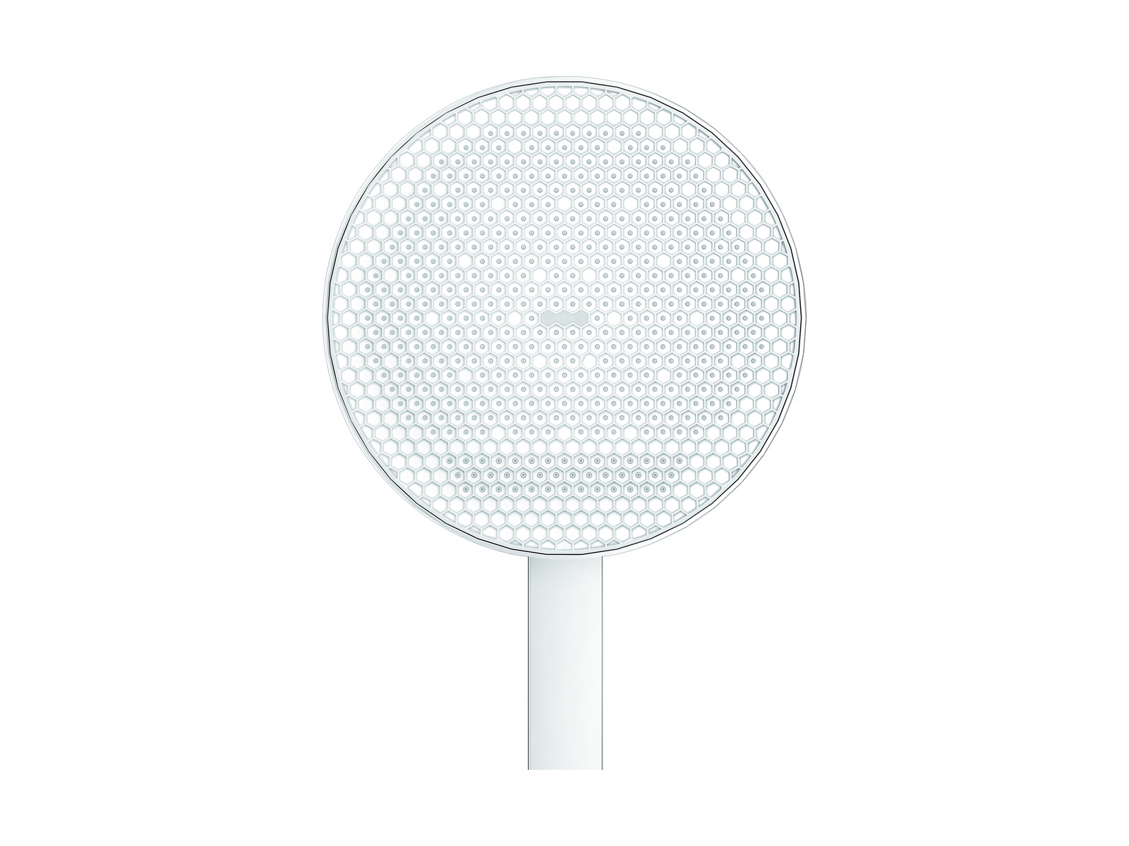 Wide round rain shower head with a dense spray face