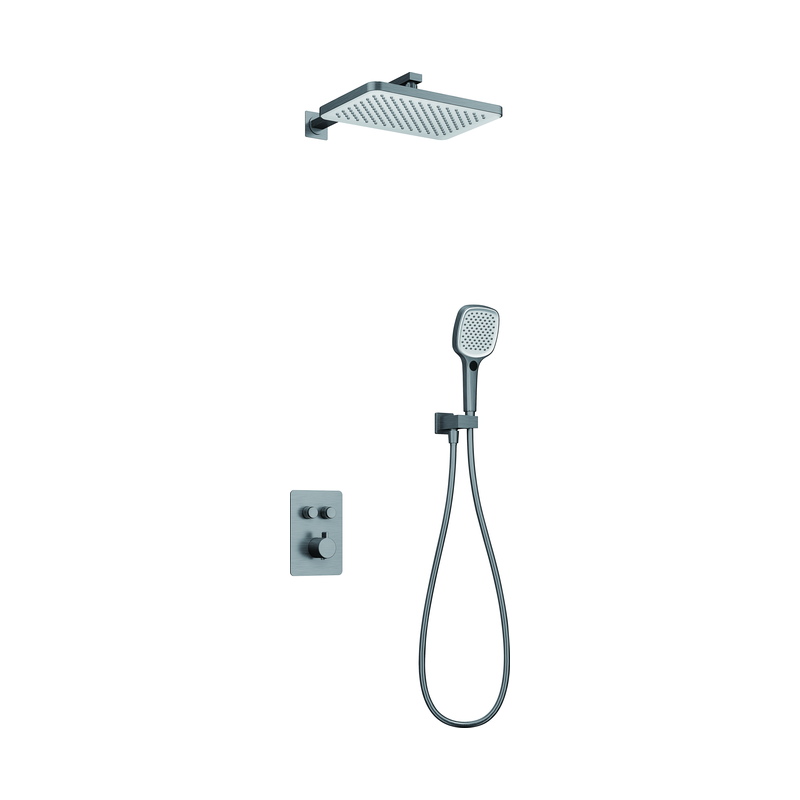 Concealed shower system components shown together