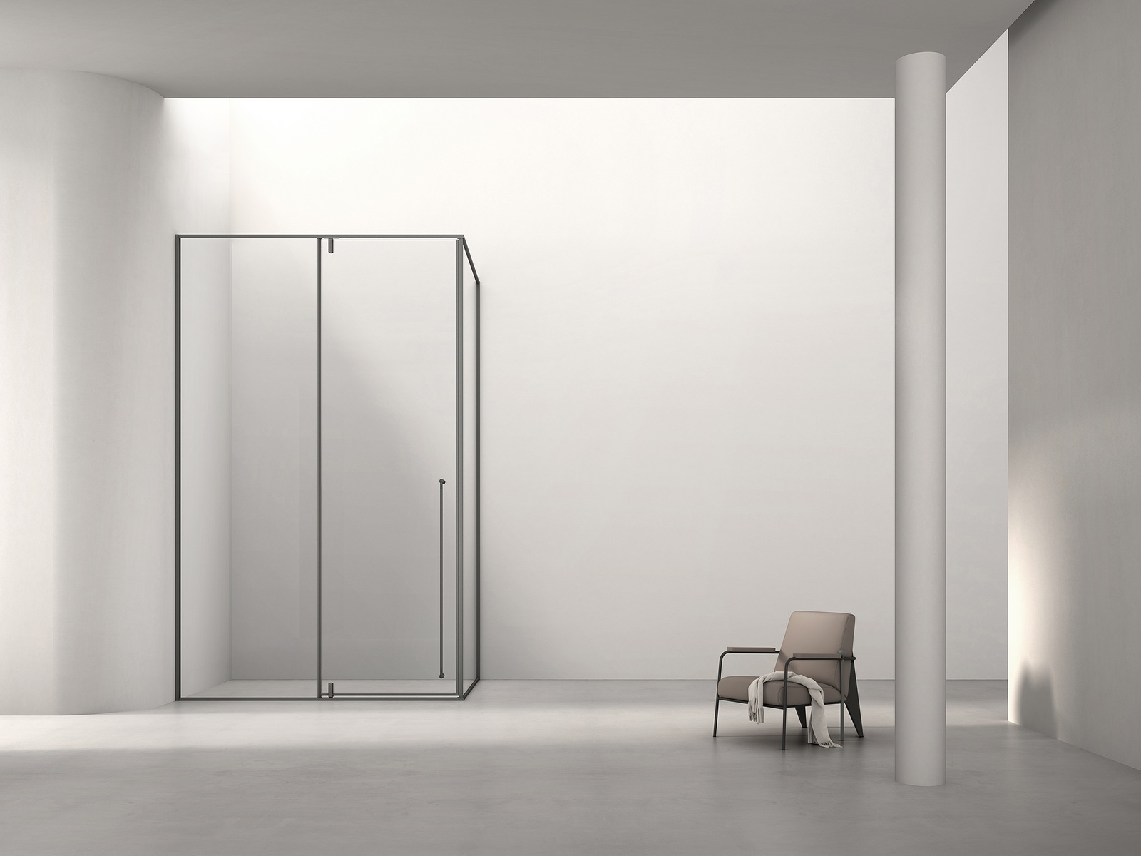 Residential bathroom with a coordinated shower area