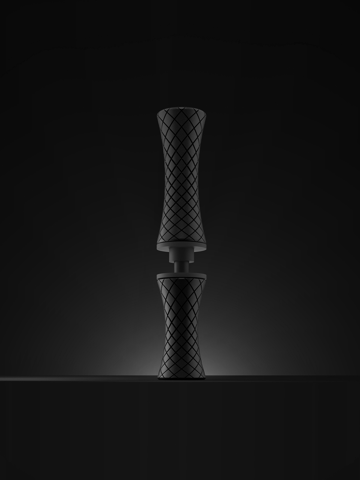 Knurled column detail shown as a component reference