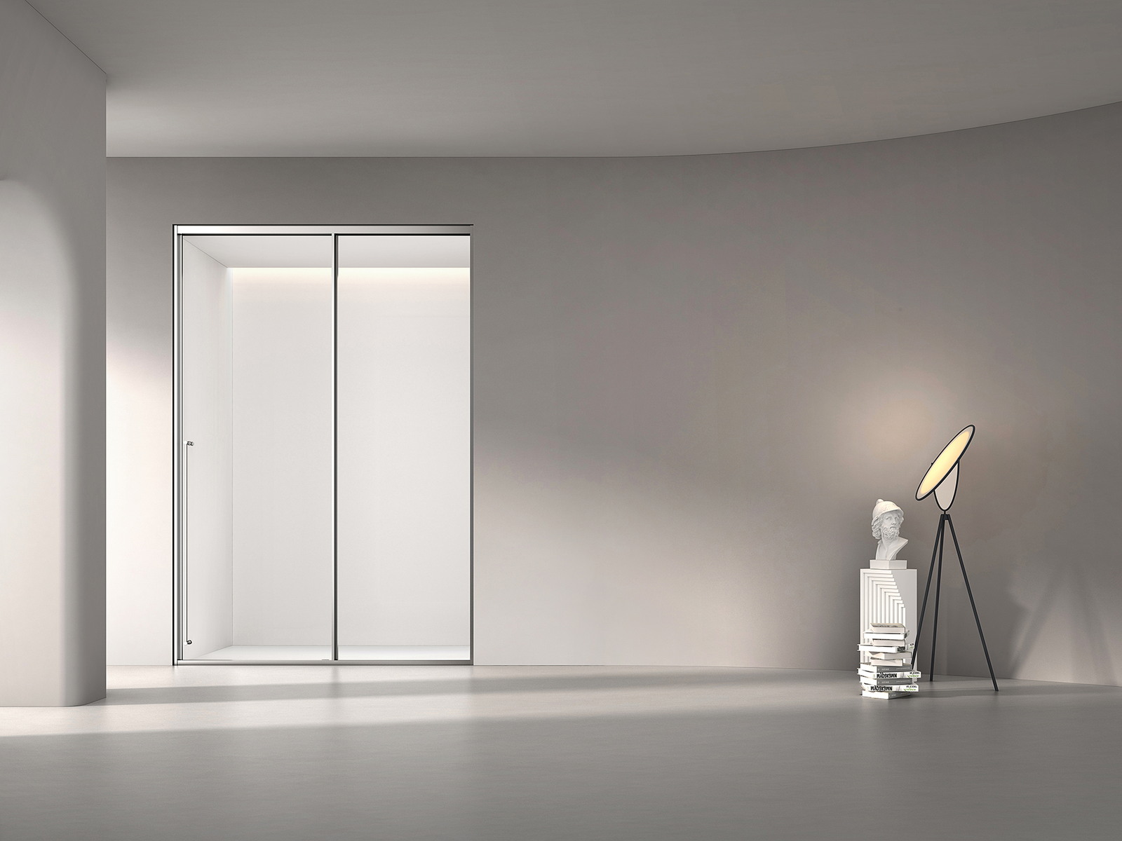 Bypass sliding shower enclosure with two moving panels