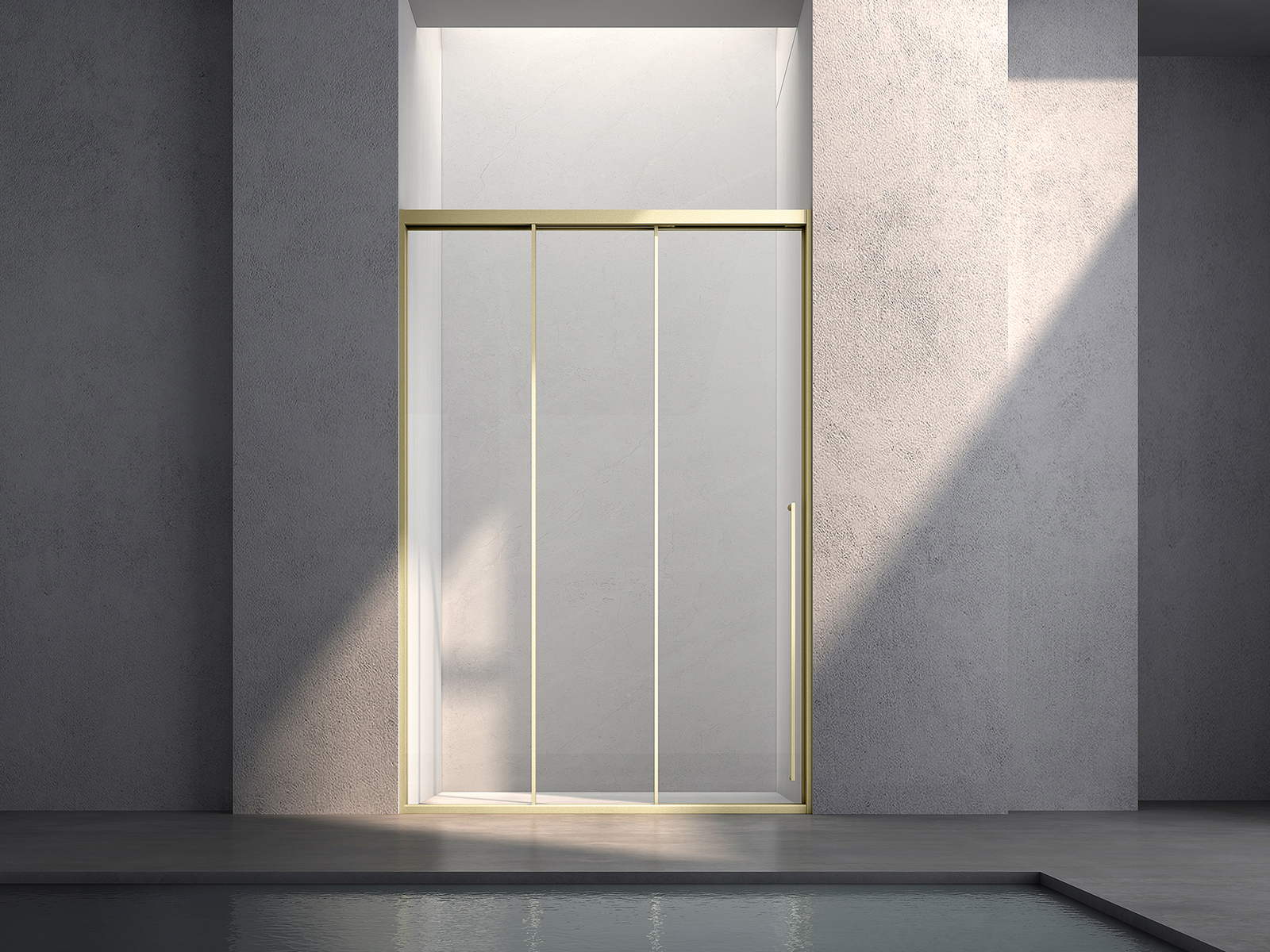 Custom sliding shower enclosure built to a project opening