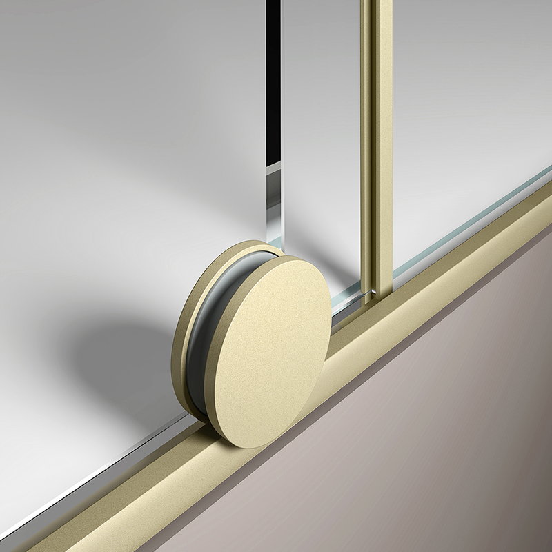 Roller and running gear of a sliding shower door