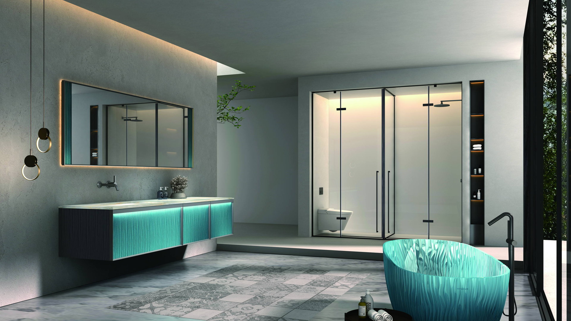 Bathroom space prepared for solid wood vanity specification