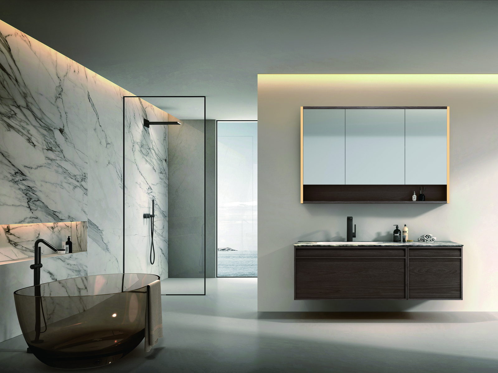 Project solid wood bathroom vanity specified for a development