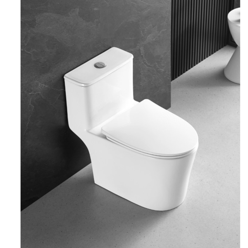 One-piece toilet with a concealed trapway