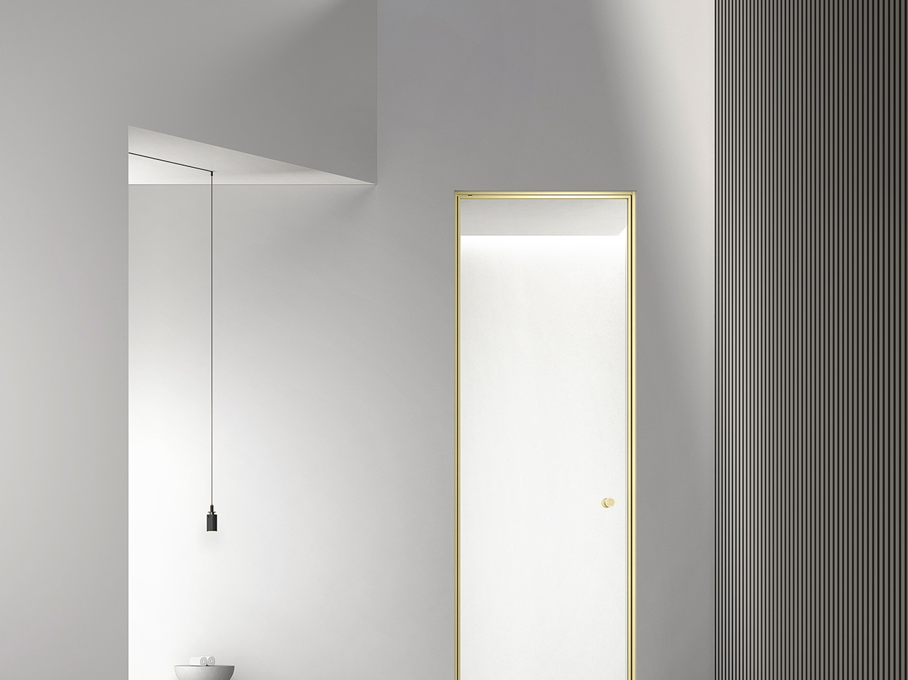 Walk-in shower screen used in an open wet room