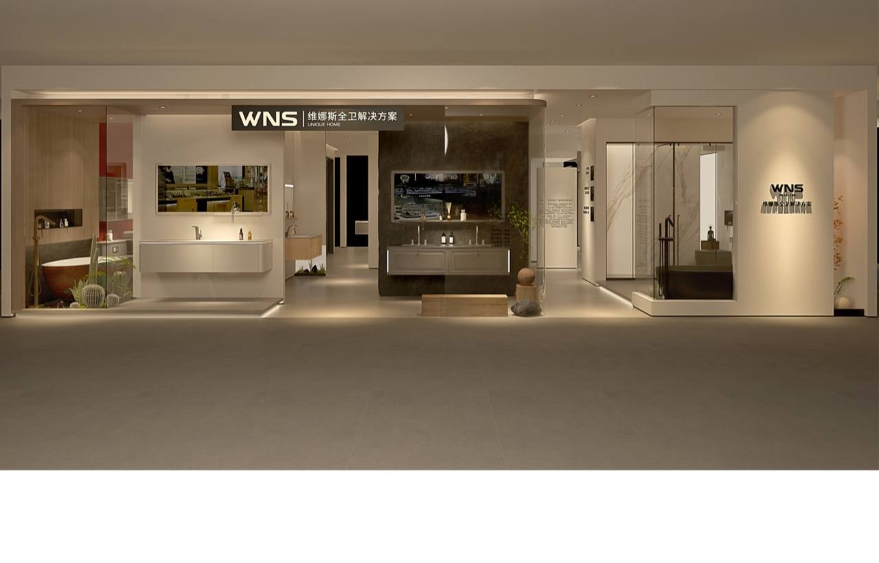Wall-mounted bathroom vanity presented for retail sourcing