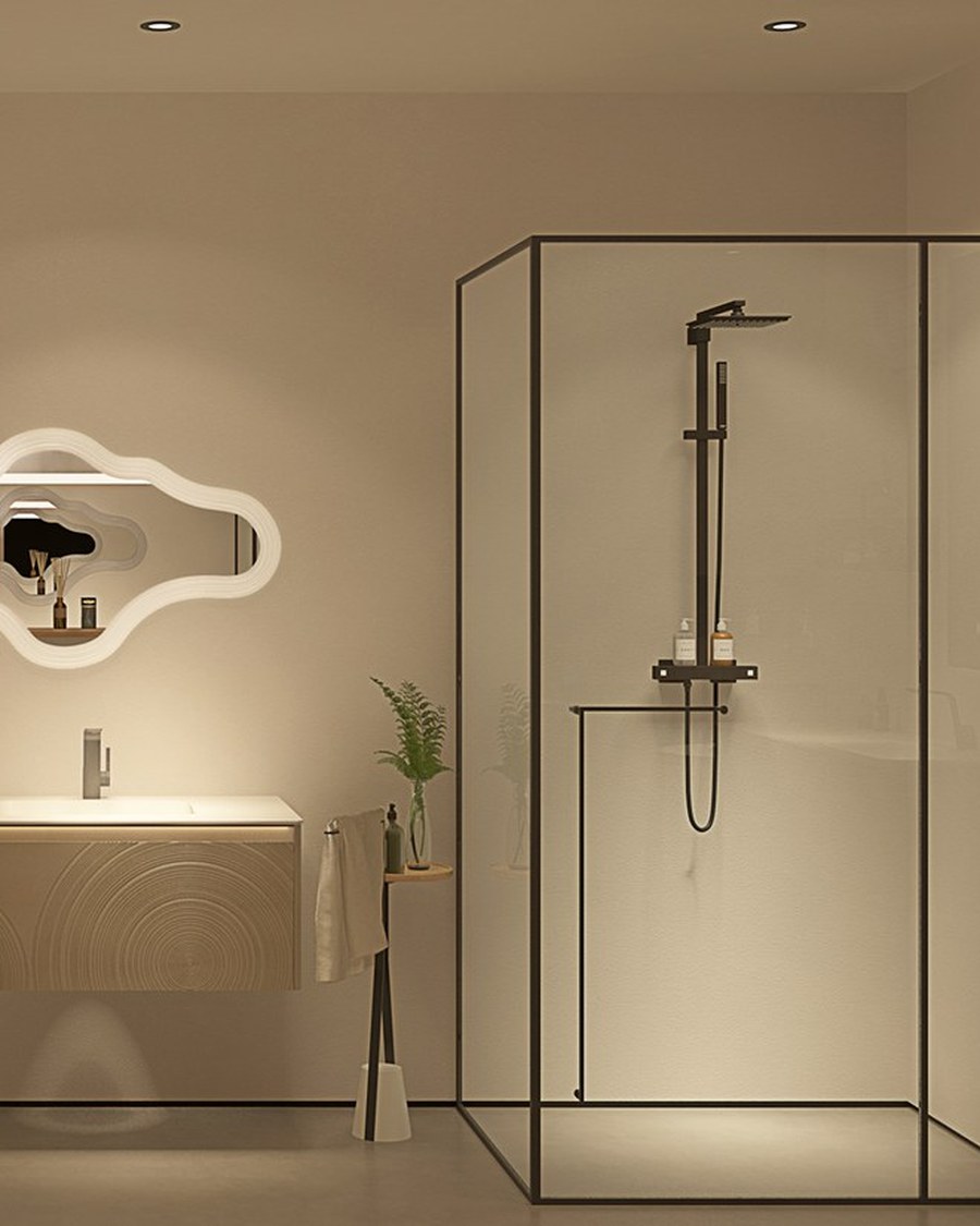 WNS Global bathroom products displayed in a Foshan showroom